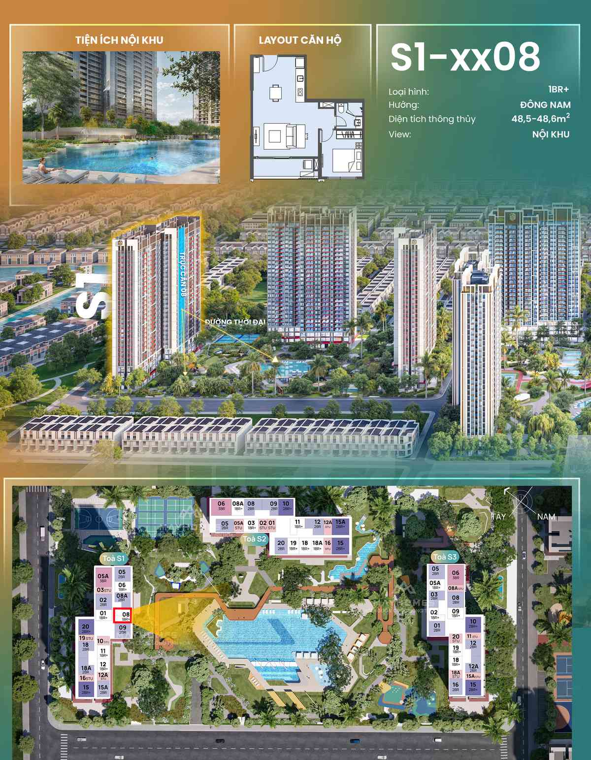 Chi tiết CH08 S1xx08 toà S1 The Spark Masteri Era Landmark Ocean Park 3