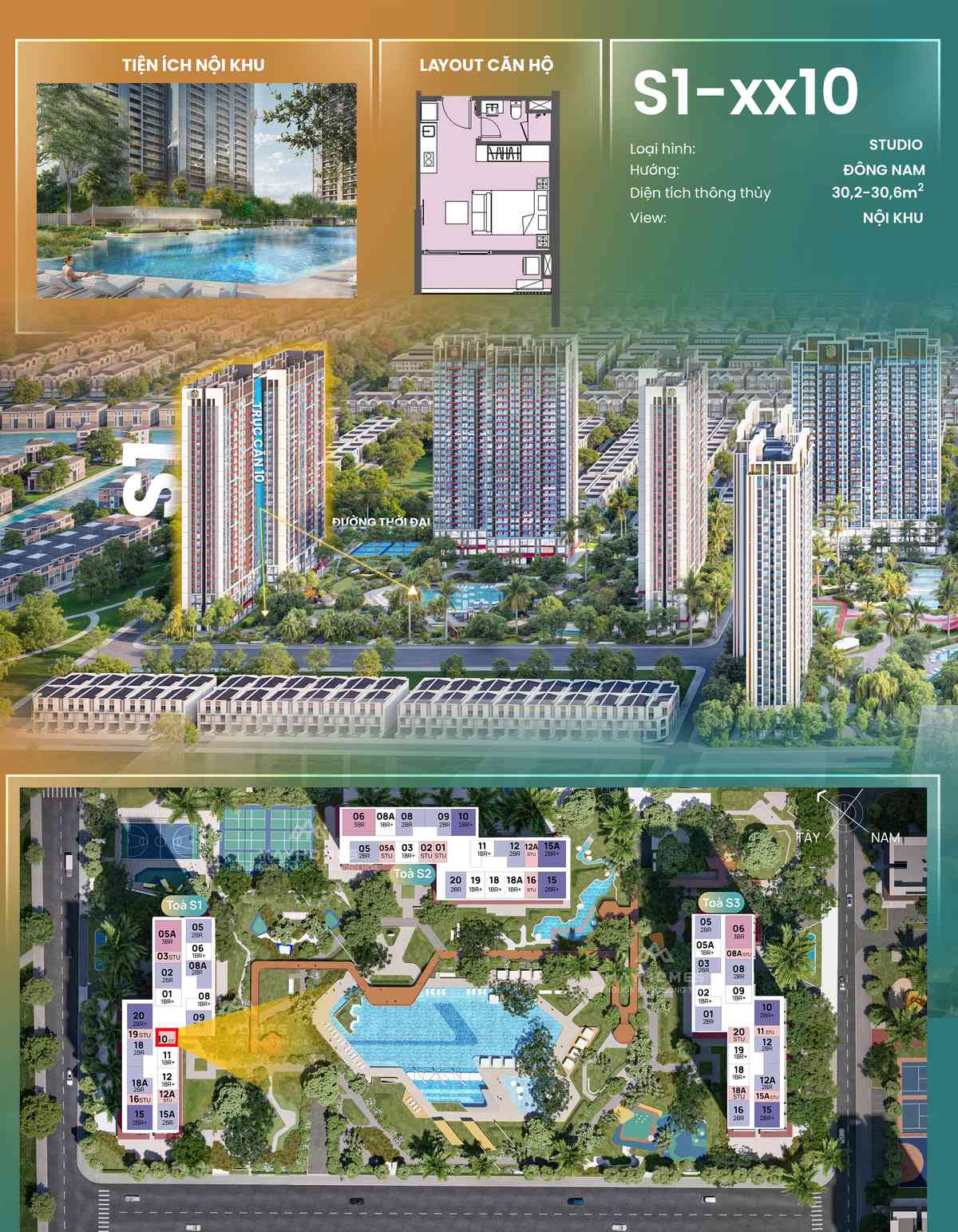 Chi tiết CH10 S1xx10 toà S1 The Spark Masteri Era Landmark Ocean Park 3