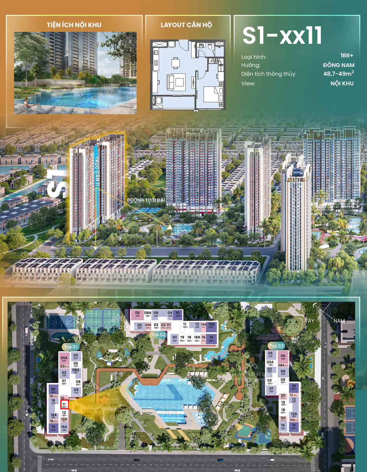 Chi tiết CH11 S1xx11 toà S1 The Spark Masteri Era Landmark Ocean Park 3