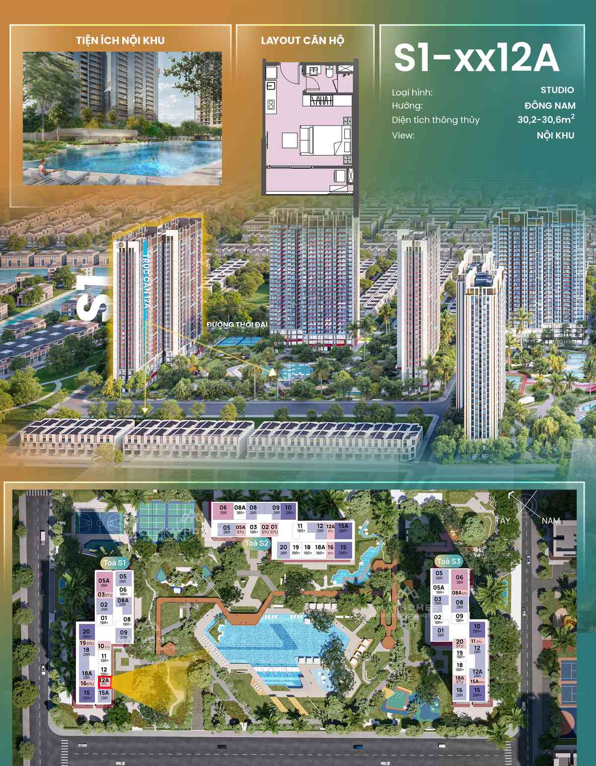 Chi tiết CH12A S1xx12A toà S1 The Spark Masteri Era Landmark Ocean Park 3