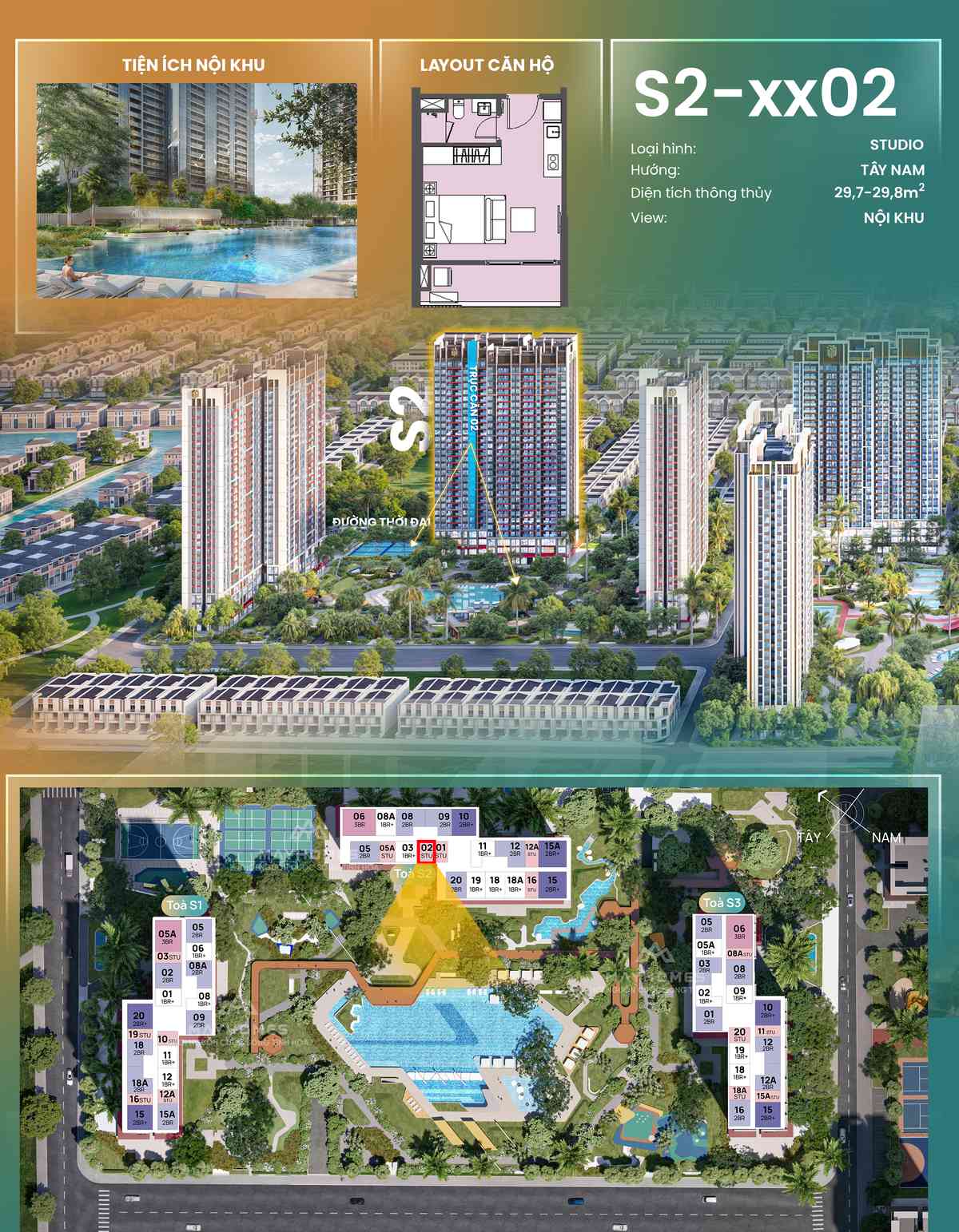 Chi tiết CH02 S2xx02 toà S2 The Spark Masteri Era Landmark Ocean Park 3