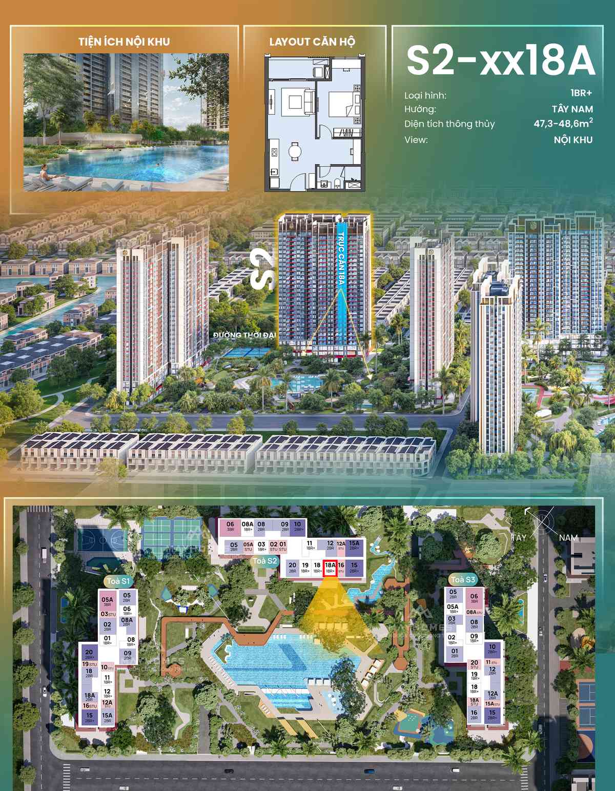 Chi tiết CH18A S2xx18A toà S2 The Spark Masteri Era Landmark Ocean Park 3