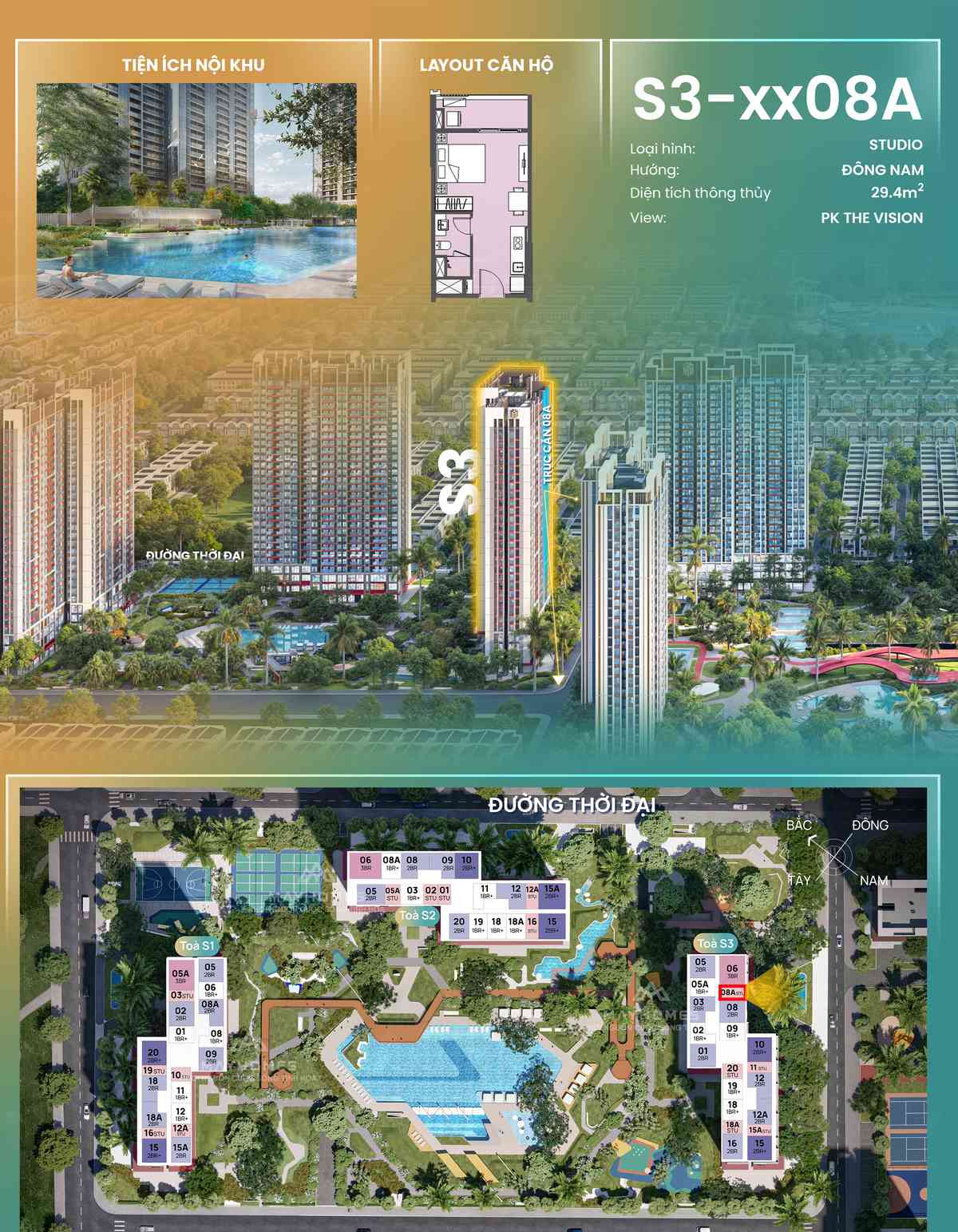 Chi tiết CH08A S3xx08A toà S3 The Spark Masteri Era Landmark Ocean Park 3