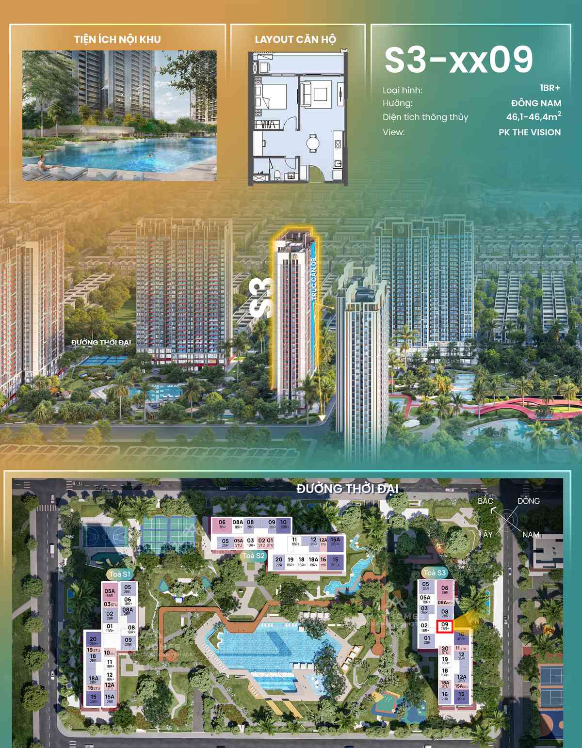 Chi tiết CH09 S3xx09 toà S3 The Spark Masteri Era Landmark Ocean Park 3