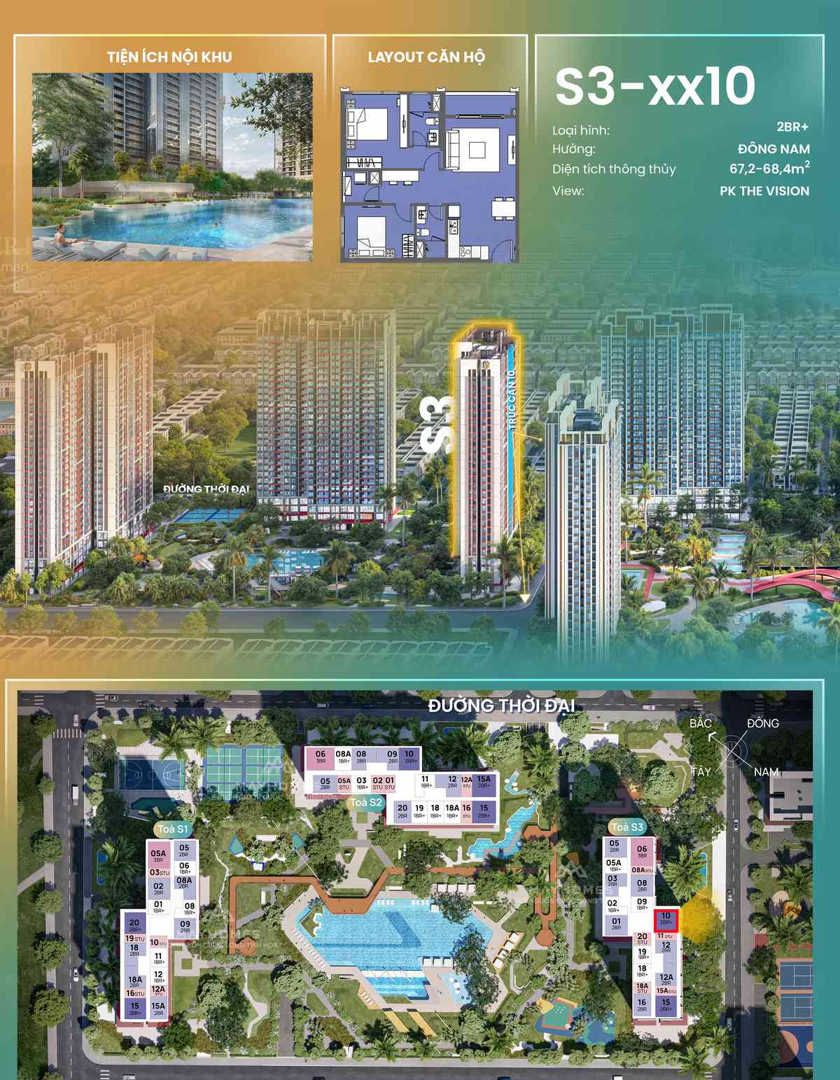 Chi tiết CH10 S3xx10 toà S3 The Spark Masteri Era Landmark Ocean Park 3