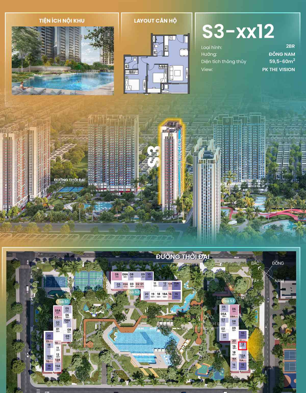 Chi tiết CH12 S3xx12 toà S3 The Spark Masteri Era Landmark Ocean Park 3