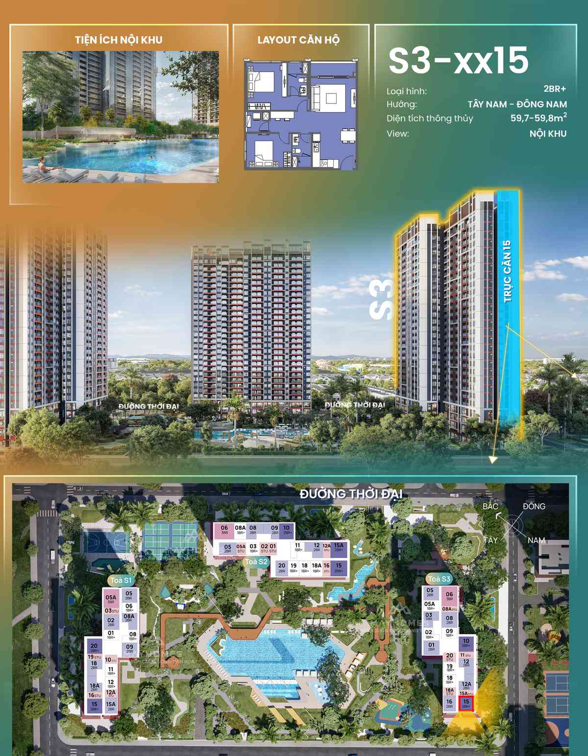 Chi tiết CH15 S3xx15 toà S3 The Spark Masteri Era Landmark Ocean Park 3