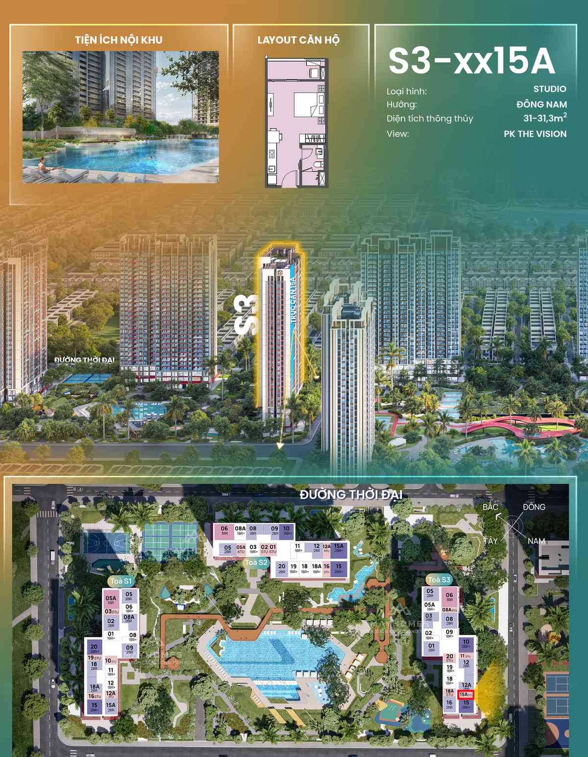 Chi tiết CH15A S3xx15A toà S3 The Spark Masteri Era Landmark Ocean Park 3